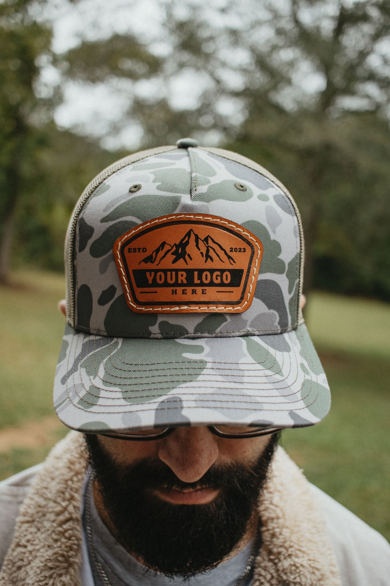 Custom Richardson Camo 112 PFP Leather Patch Hat