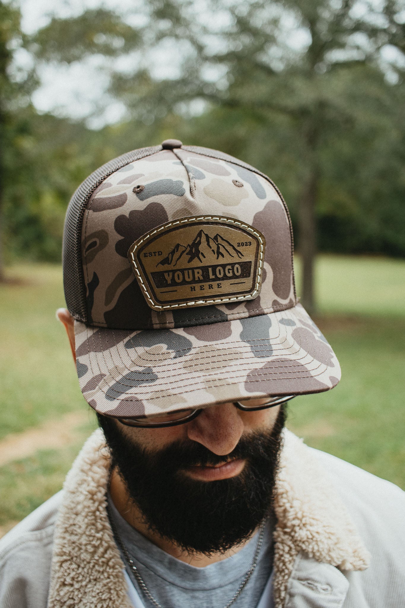 Custom Richardson Camo 112 PFP Leather Patch Hat